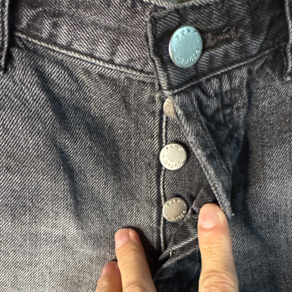 We The Free Charcoal Frayed Jean Shorts - Picture 3 of 5
